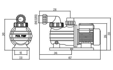 Swimming Pool Pump, Series DXD-310TM