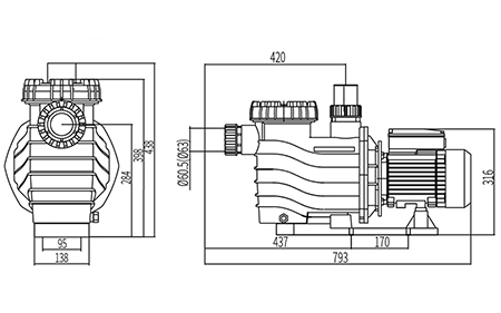 Swimming Pool Pump, Series DXD-320YM