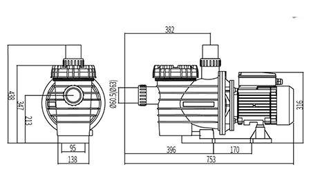 Swimming Pool Pump, Series DXD-320WM